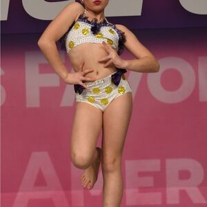 Polka Dot Kids Dance Costume with Ruffles